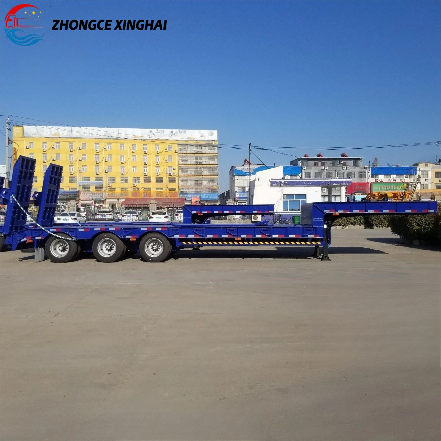 Heavy Load Gooseneck 3/4-Axle 60-100T Gooseneck Lowbed Trailer for Heavy Machinery/Steel Coils/Mining Equipment Transport