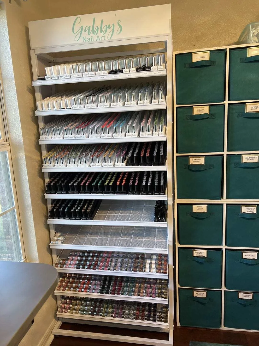 Metal Colors Nail Display Stand Dip Powder Nail Polish Floor Display