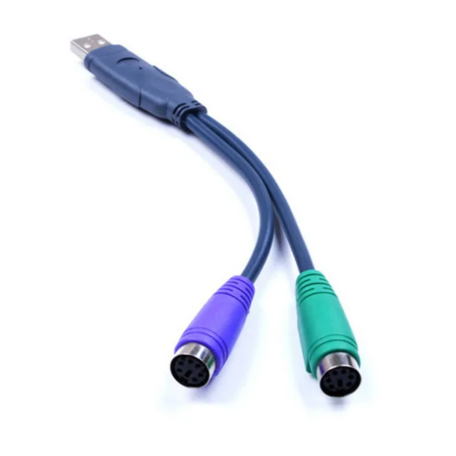 PS2 to USB Adapter - for Keyboard & Mouse with PS2 Interface - Support PS/2 Port of KVM Switch - Built-in USB IC