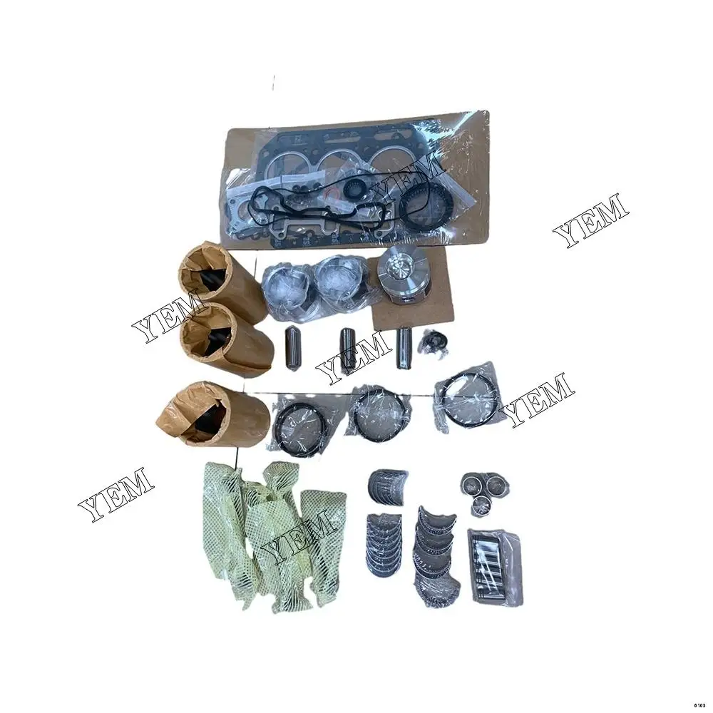 Repair Kit With Piston Rings Liner Bearing Valves Cylinder Gasket Fit for Yanmar 3T75HA