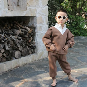 Best China Low Price Autumn Custom Children Tracksuits Solid Two Piece Casual Sweat Suits Kids Kids Sweat Suit Sets