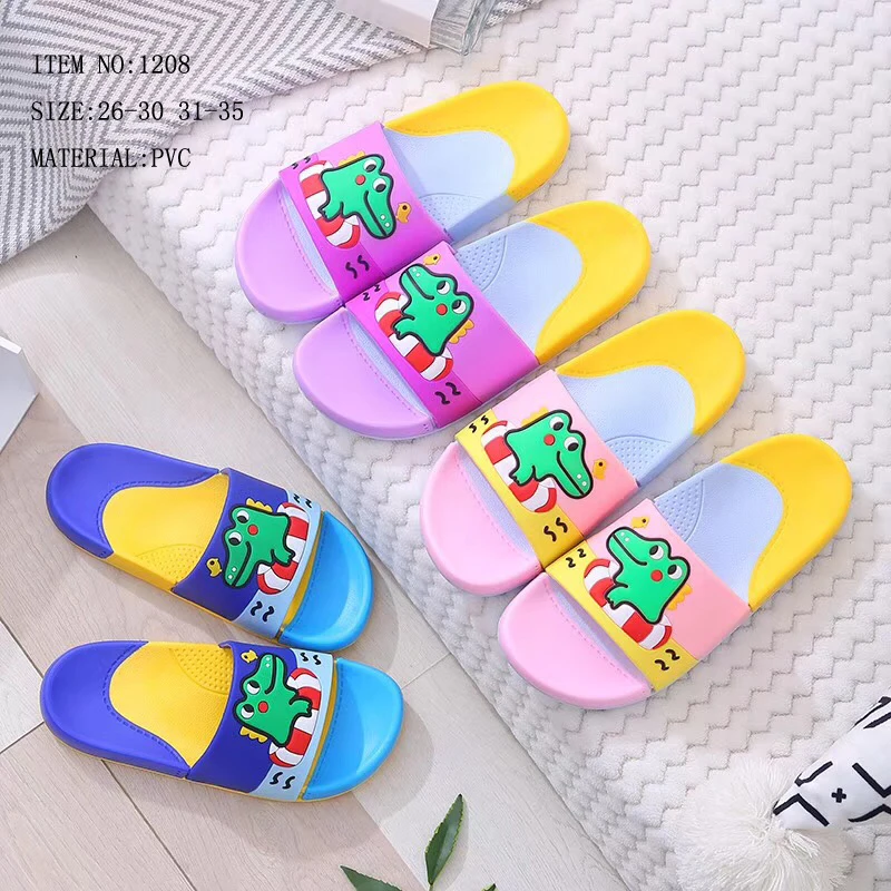 
Тапочки детские пластиковые с принтом, мягкие Нескользящие, с логотипом, домашние тапочки, карамельные цвета 