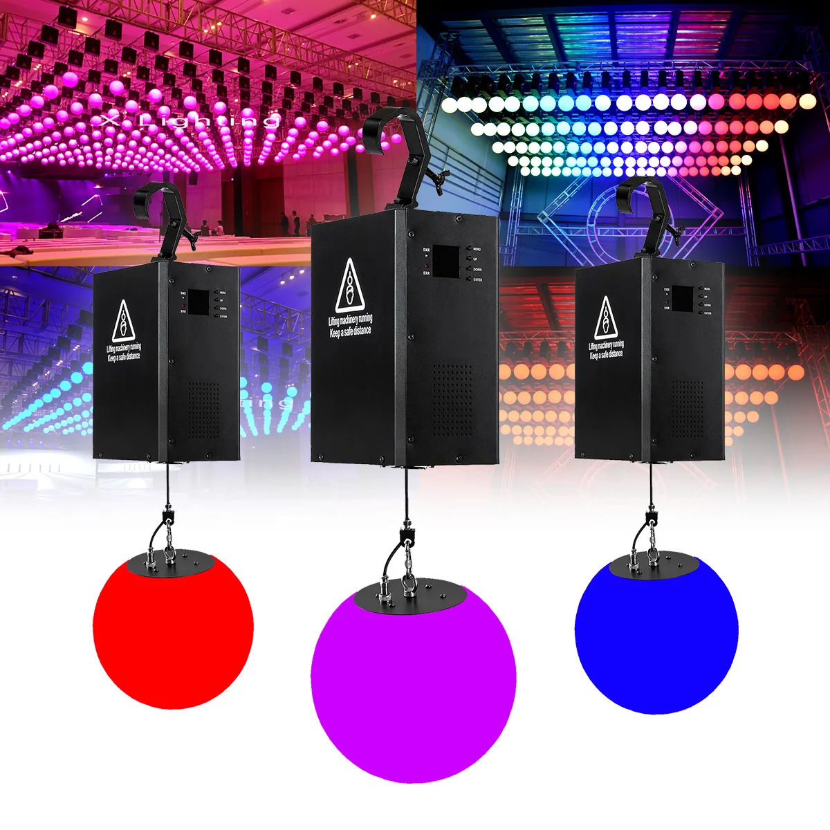 DMX Motor Control Kinetic Lights LED Lifting Ball Stage Event Lights