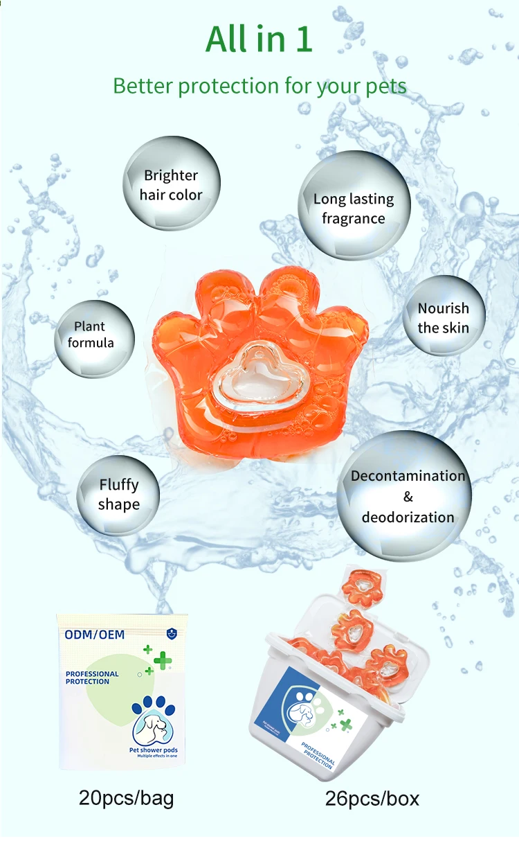 Hot saleorganic premium dog pet shampoo deep cleaning dog pet shampoo bacteriostasis pet shampoo pods