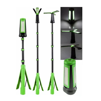 Solar Telescopic LED Work Light Camping Light Floodlight with Foldable Stand Extendable Rod for Hunting Camping Hiking Repairing