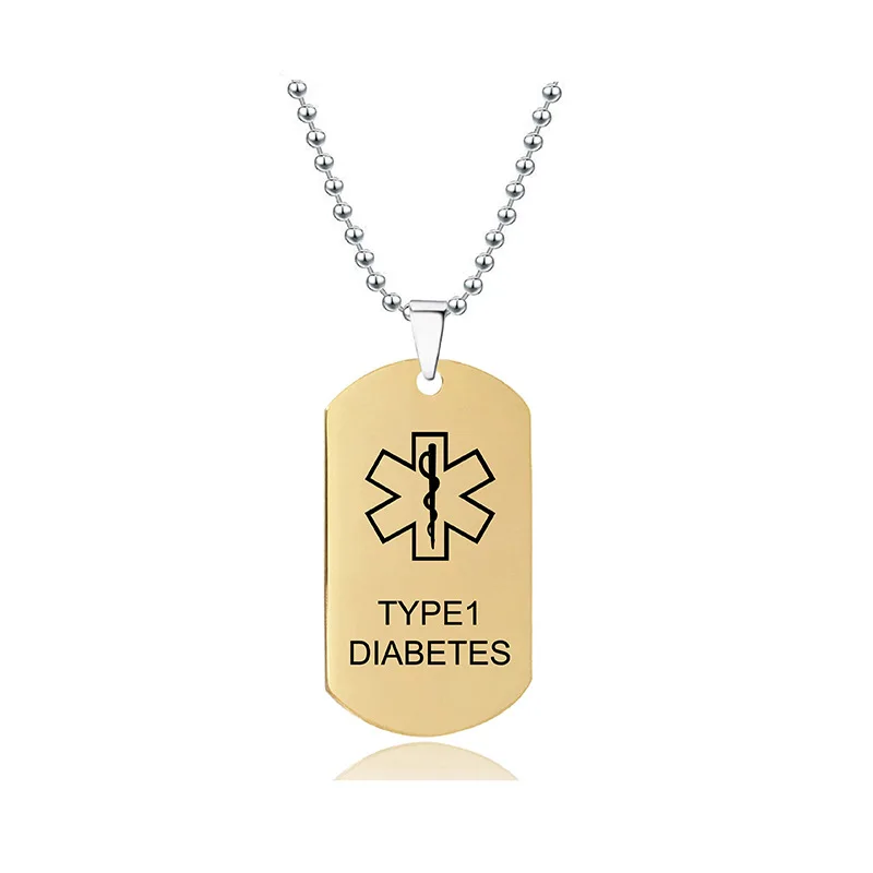 Stainless Steel Medical Alert Necklace For Diabetes Epilepsy, Oem