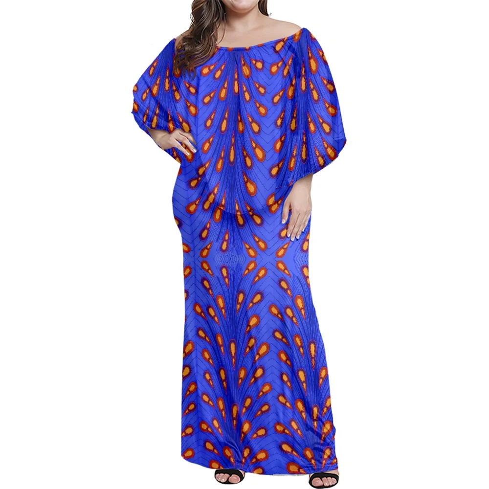 Ladies Clothes POD African Kitenge Designs Batwing Sleeve Dress