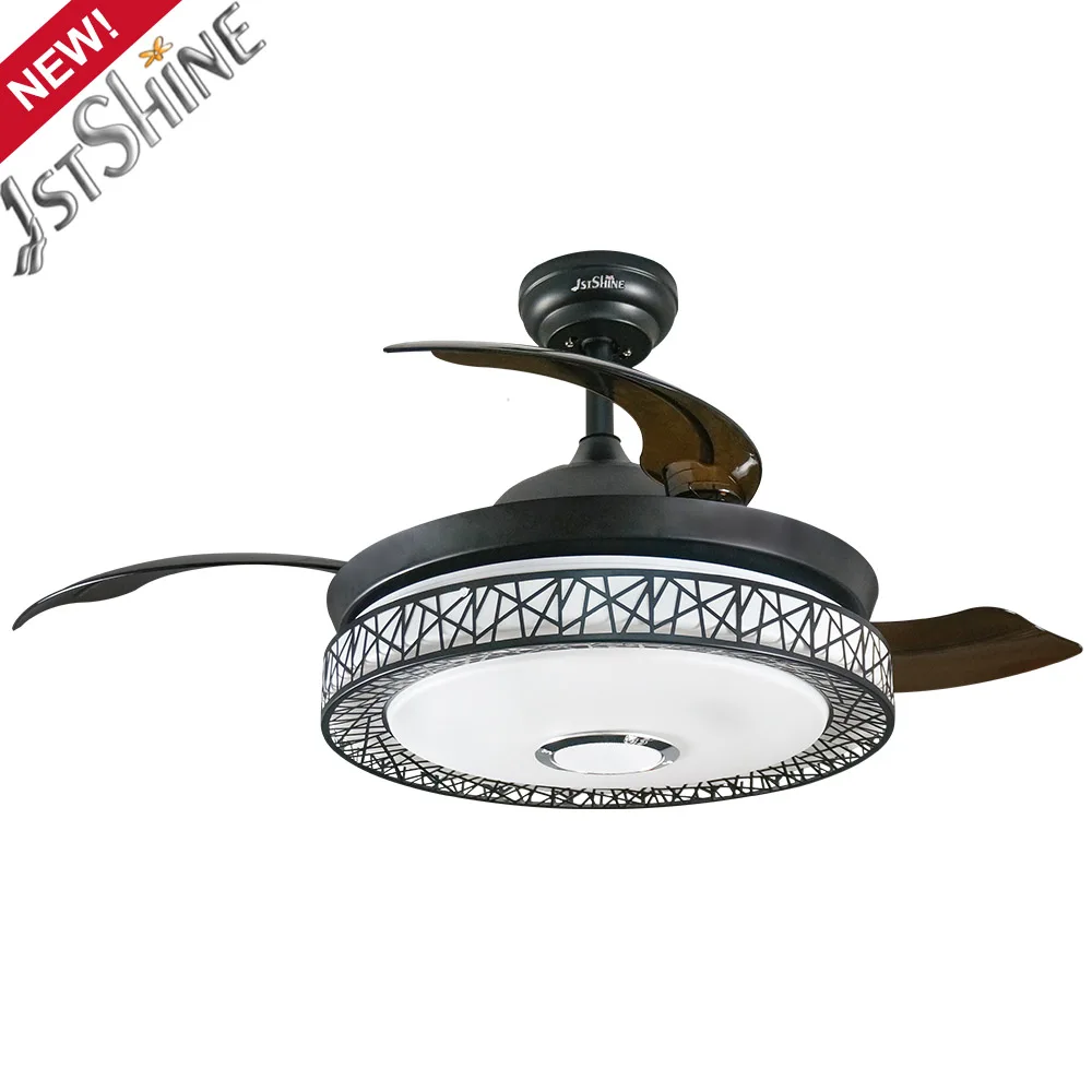 1stshine commercial modern design color led light ceiling fan 42 inch modern ceiling fan with lamp hidden blades