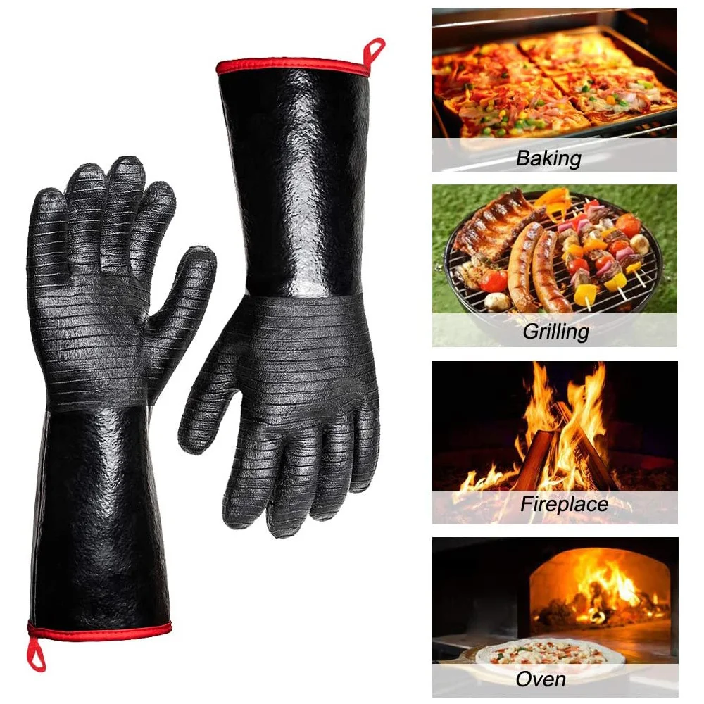Customized Neoprene BBQ Gloves OEM ODM Oil-proof Waterproof High Temperature Resistant Dishwasher Safe Gift manufacture