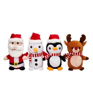 Customized Baby Toy Plush Christmas Santa Claus Snowman Deer Bear Penguin Plush Toy Doll