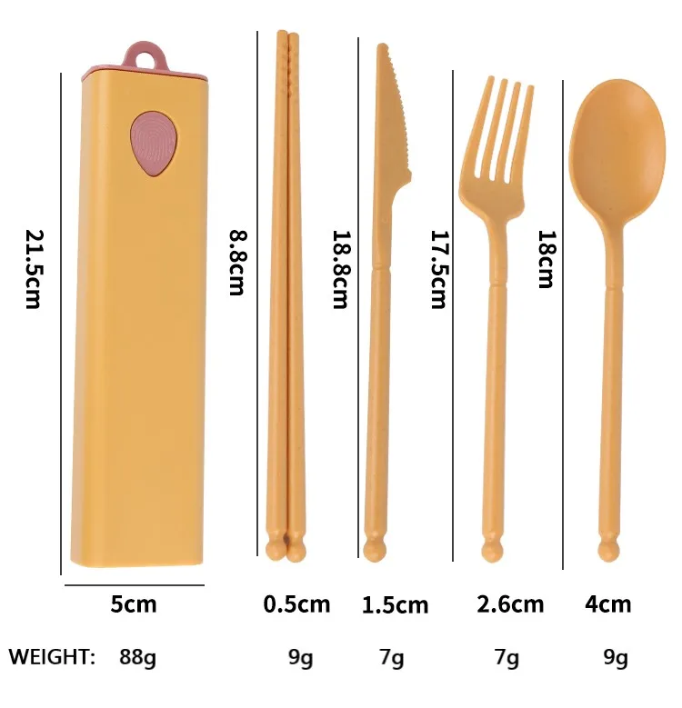 Camping Travel Reusable Biodegradable Chopsticks Spoon Fork Knife