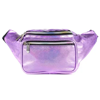 Hot Selling Unisex Custom Glitter Fanny Pack Fashion Laser Waist Bag with Zipper Closure Water Proof Wholesale