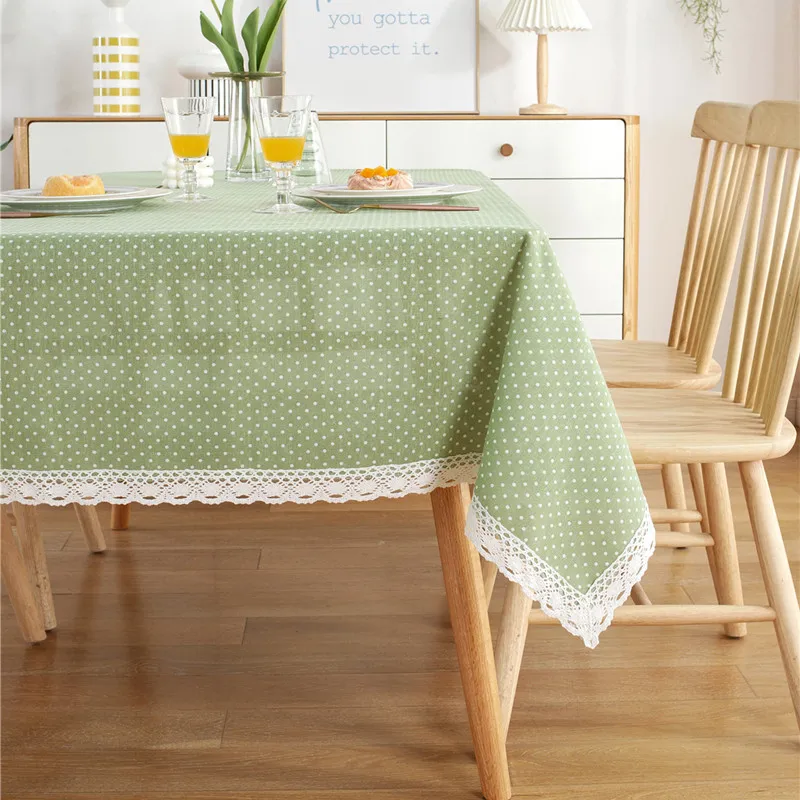 Polka Dot Print Tablecloths with Custom Large and Small Size Table Cloth for Indoors Decoration