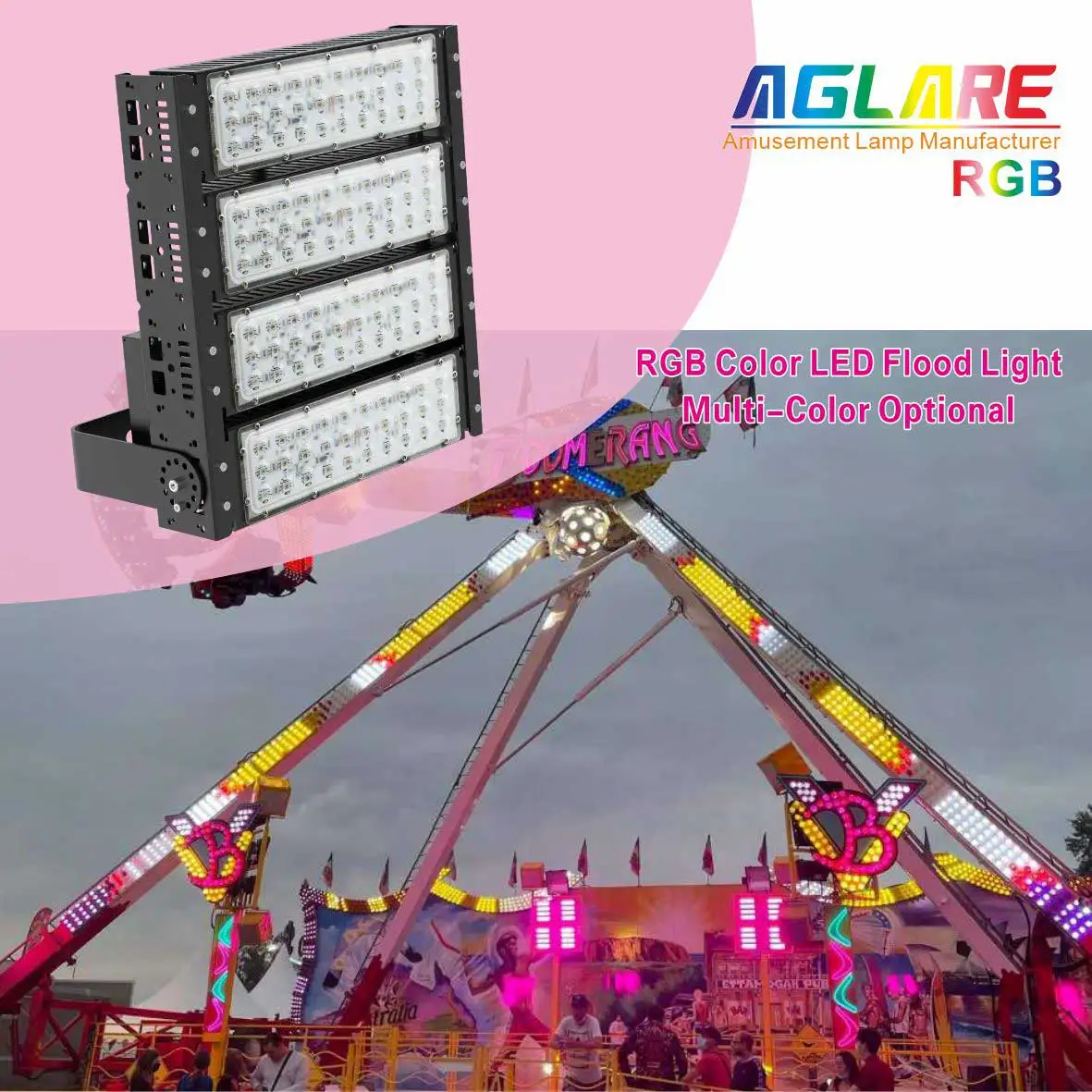Aglare High Quality Ip65 Dmx Rgb Floodlight 200 Watt 300w Led Tunnel Light
