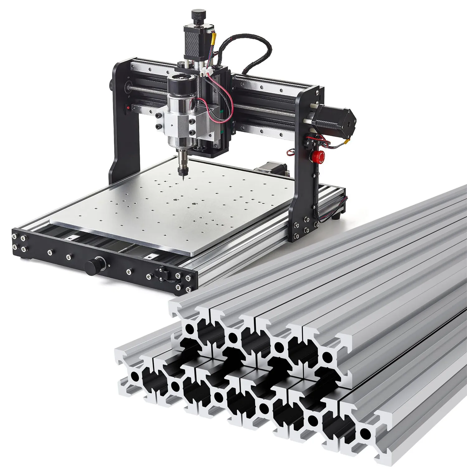 4040 Aluminum Extrusion V Slot Extruded Rail Length Anodized Linear Rail for 3D Printer Engraving Machine Workbench DIY Black