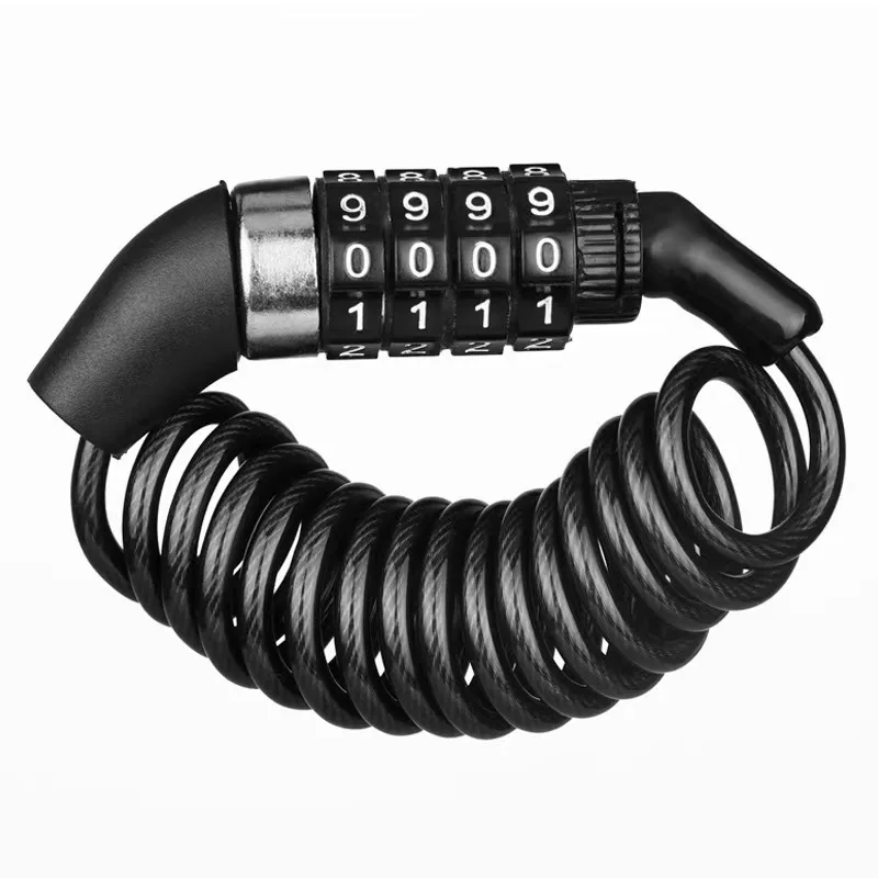 Serrure de vélo en acier câble chaîne sécurité mot de passe 4 chiffres serrure antivol combinaison numéro Code sécurité vélo vélo accessoires