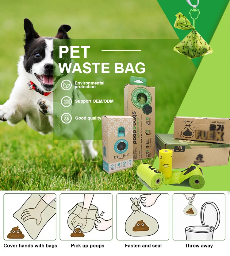 Wholesale Paw Prints Epi+pe Compostable Corn Starch Dog Poop Bags - Buy ...