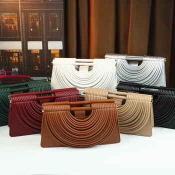 Fashionable noodle shaped line design women's bag handbag dinner bag crossbody bag commuting bag trendy bag