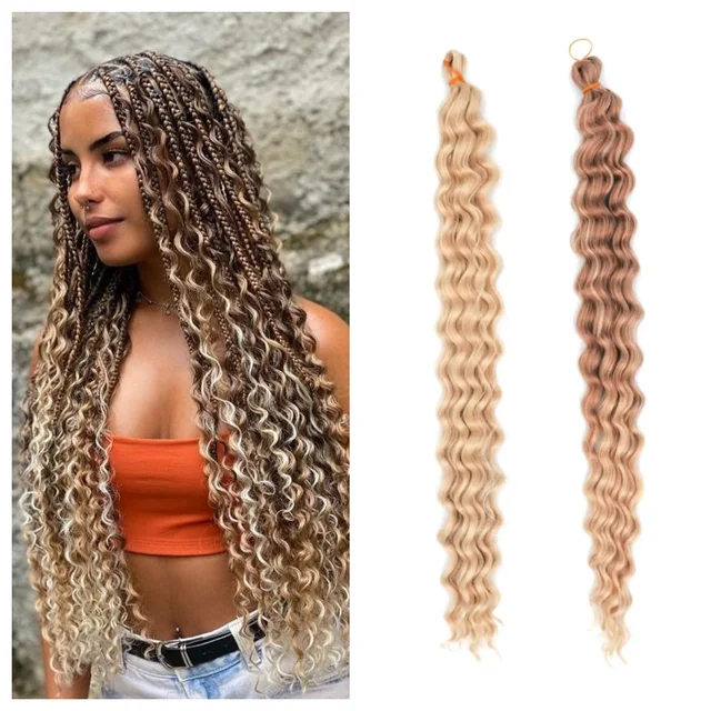 KAMA Dyed Deep Twist Synthetic Hair Bundles Crochet Braid Extensions