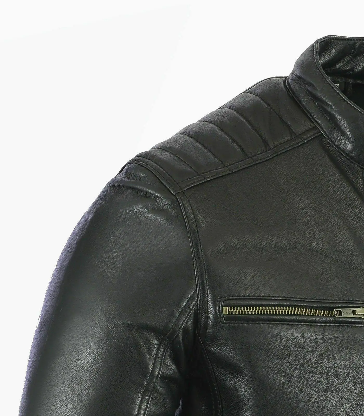 Custom Men's Fashion Black Real Leather Jacket For Men