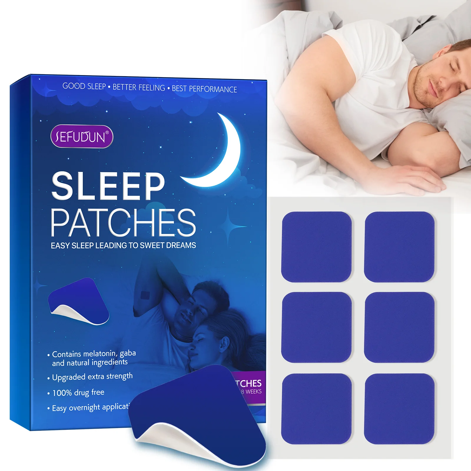 Sefudun Custom Stress Relief Natural Ingredients Melatonin Sleep Patch 