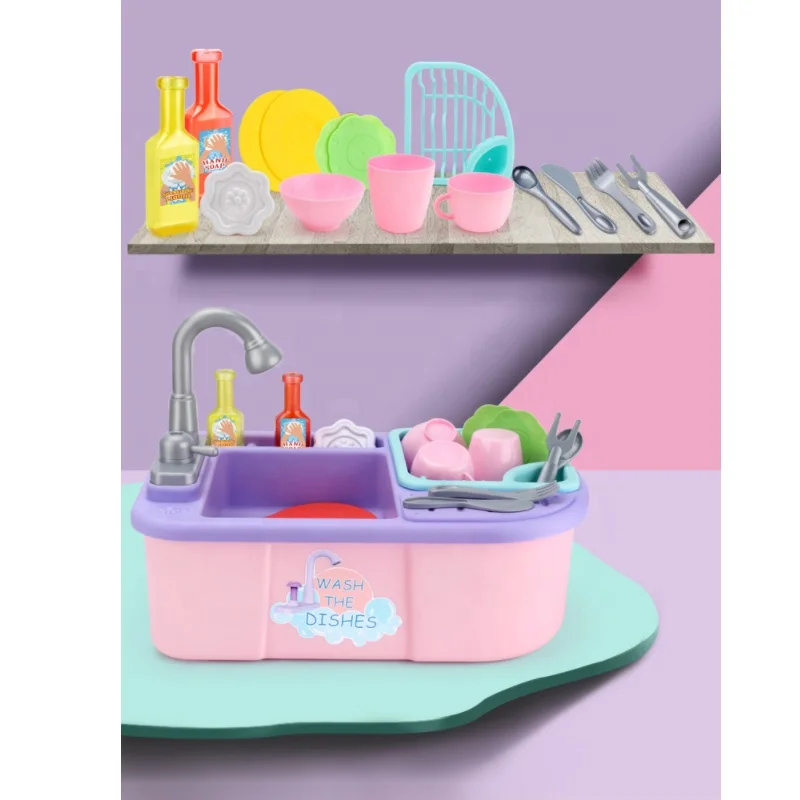 Casa de juegos para niños y niñas, juego de lavaplatos de agua con