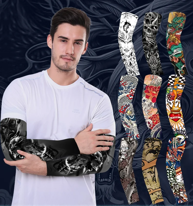 Full Arm Tattoo Stickers Yakuza - UV Protection, Breathable, Elastic ...