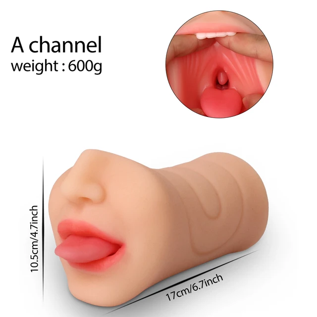 Realistic Male Masturbator Skin Face Design Oral Sex Toy Stroker Pocket Pussy for Masturbation Male Masturbator for Men