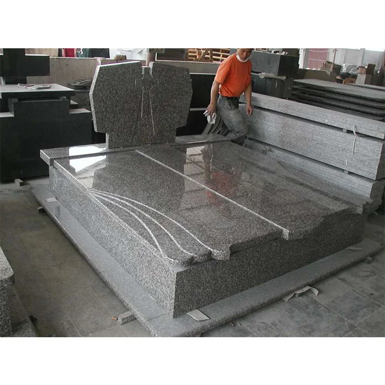 China Offers Elegant European Design Cheap G664 Granite Tomb Monuments for Cemetery Red Granite Statuary