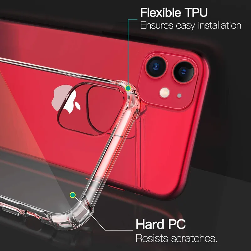 Противоударный Прозрачный чехол для iphone 12/ 13 mini 13 pro max, 2 мм