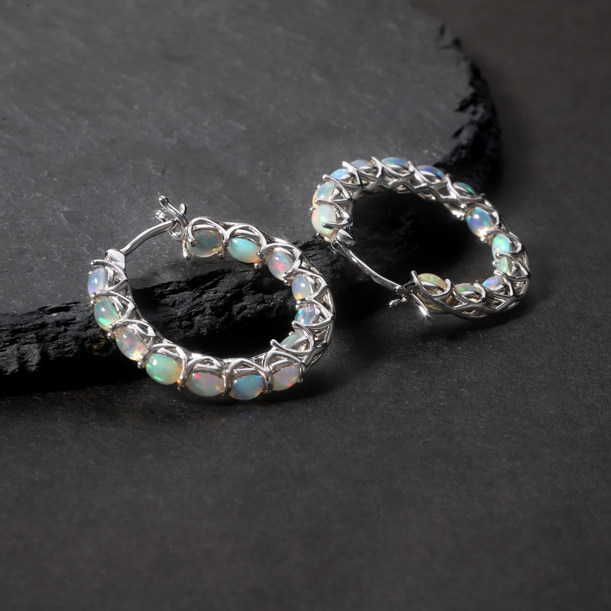 Boucles D'oreilles Pendantes En Argent 925 Avec Diopside Et Améthyste - Fait Main, Inde