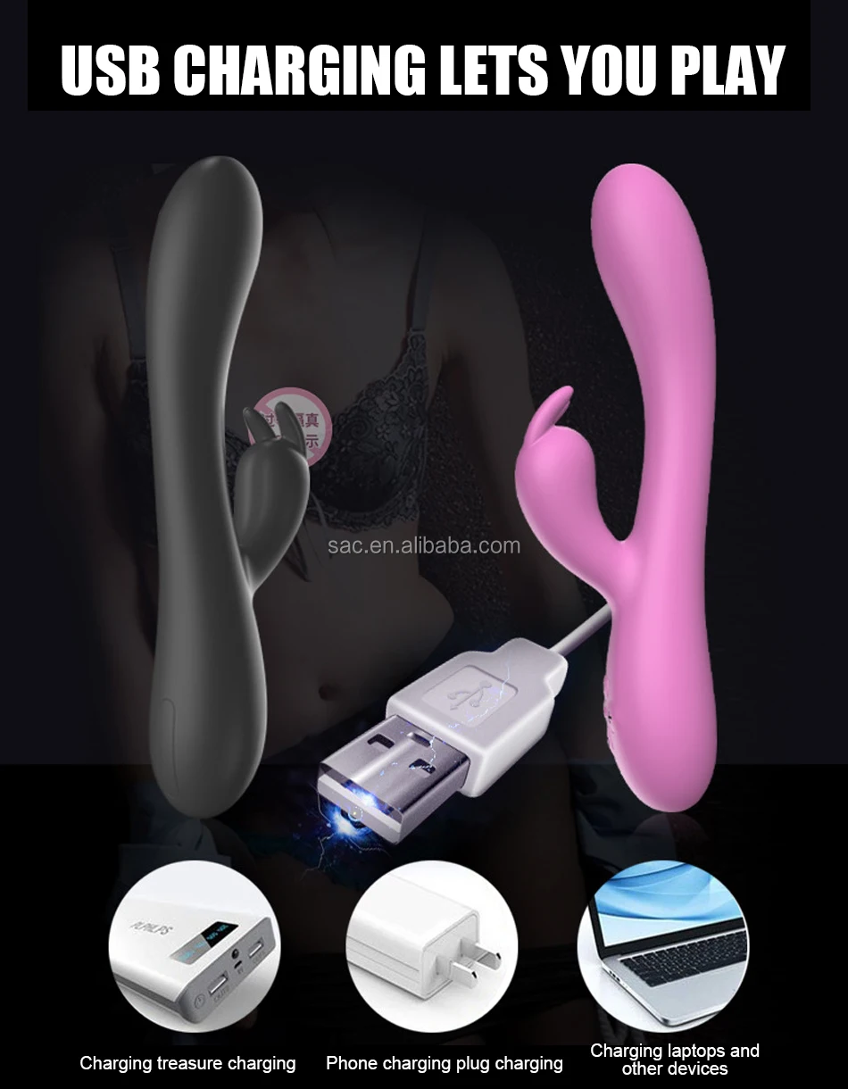 SacKnove Intelligent Automatic Heating Usb Rechargeable 16 Speed  Silicone Clitoris G Spot Thrusting Rabbit Vibrator Sex Toys