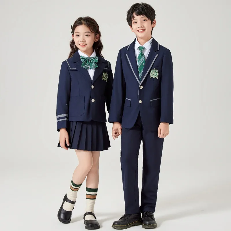 Various Navy Blue School Uniform Design 3 Pieces School Uniforms 2025 Primary School Uniform