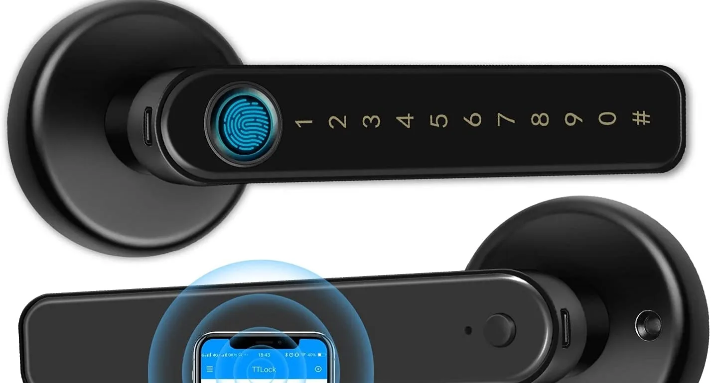 Safe Convenient Fingerprint Ttlock Tuya Smart Handle Door Locks For