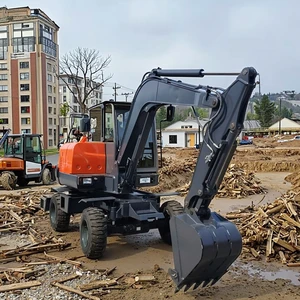 New 6ton Wheel Excavator Yanmer Engine Powered Construction Machine Wheeled Excavator for Sale Long Arm