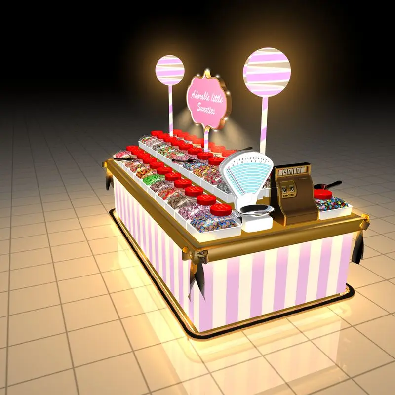 Sparkling Candies Display Kiosk Design LED Light Candy Decoration
