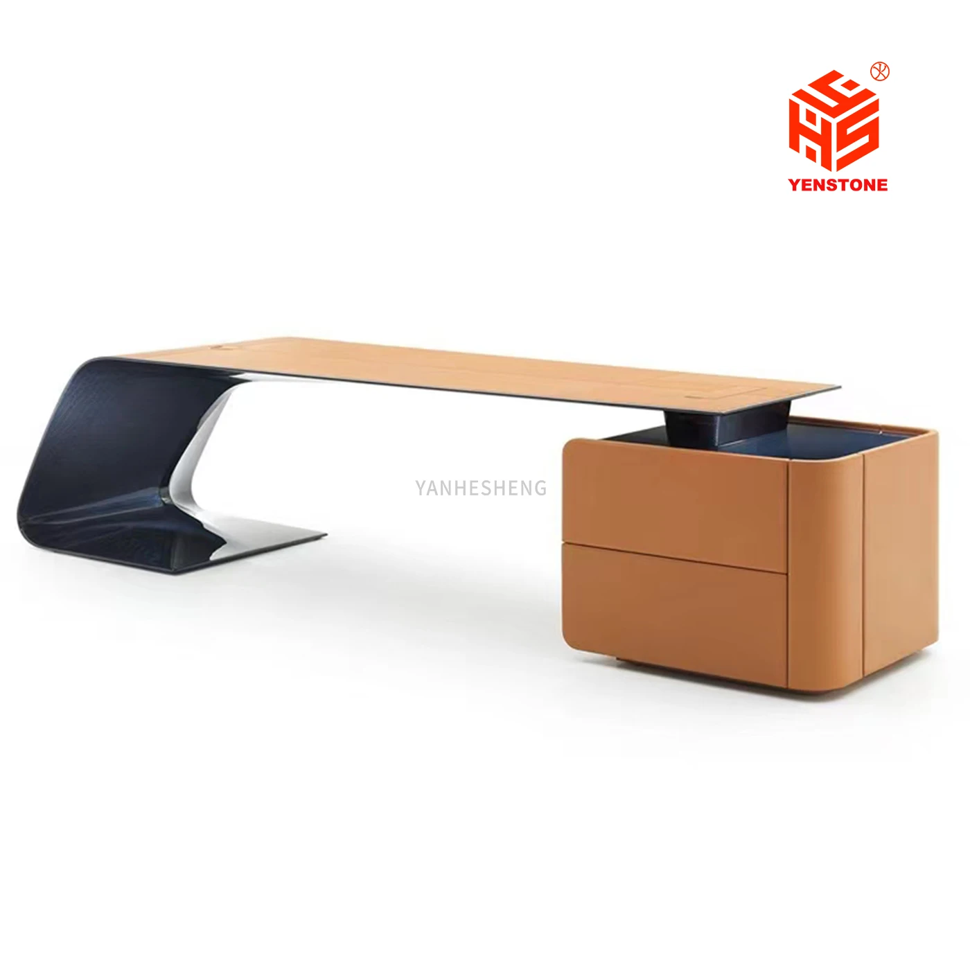 2022 New Design Manager Desk Design Ceo Small Office Desk boss Table Orange Oem Custom Modern Office Furniture Executive Desk