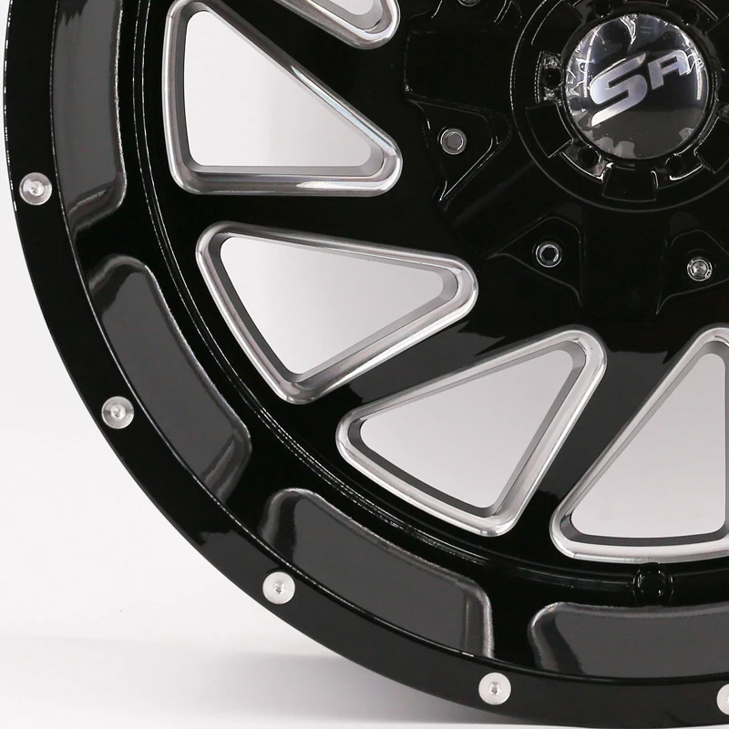 Factory Custom Offroad 4x4 Vehicle 20 Rines Deep Dish Black Alloy Wheel Rim