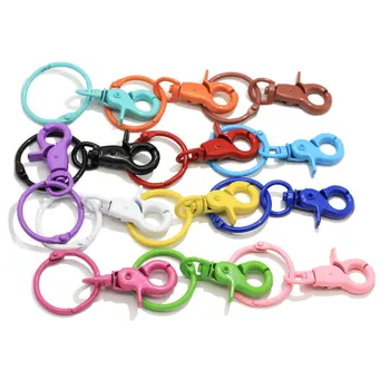 42*20*6mm 12 Colors Choices Lobster Buckle Style Fashion Simple Art Key Ring With Ring Handicraft Making/Ornament Accessories