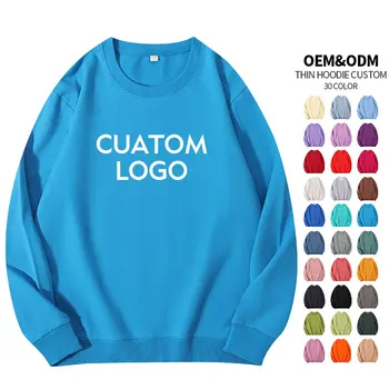260g Cotton Spandex Crewneck Sweatshirt Unisex Vintage Washed Custom DTG Print Streetwear Oversize Fit Wholesale
