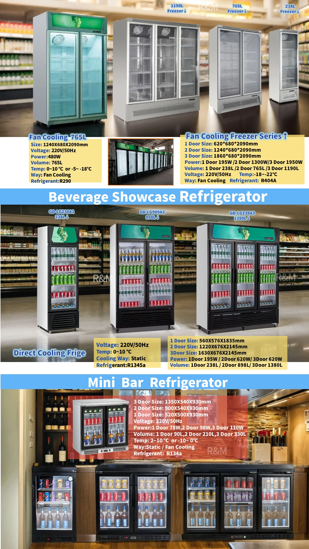 Commercial vertical price frigo refrigerador equipment comercial chiller industrial fridge nevera refrigerator and freezer