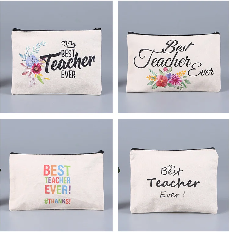 Blank Sublimation Makeup Bags Custom Polyester Cotton Canvas