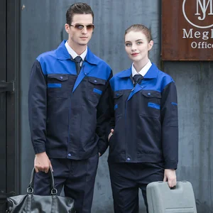 High Quality Uniforms Unisex Custom Embroidery logo Long Sleeve Work Clothes Heavy Duty Industrial Construction Work Wear