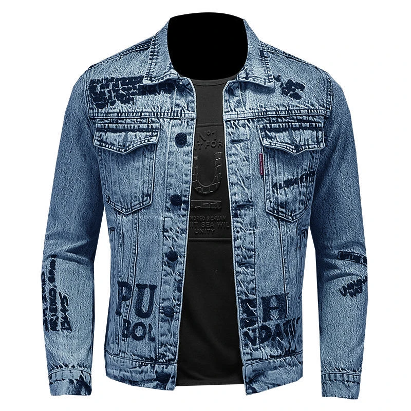 High Quality Men's Cotton Jeans Jacket Customizable Denim Jacket Wholesale OEM Service details