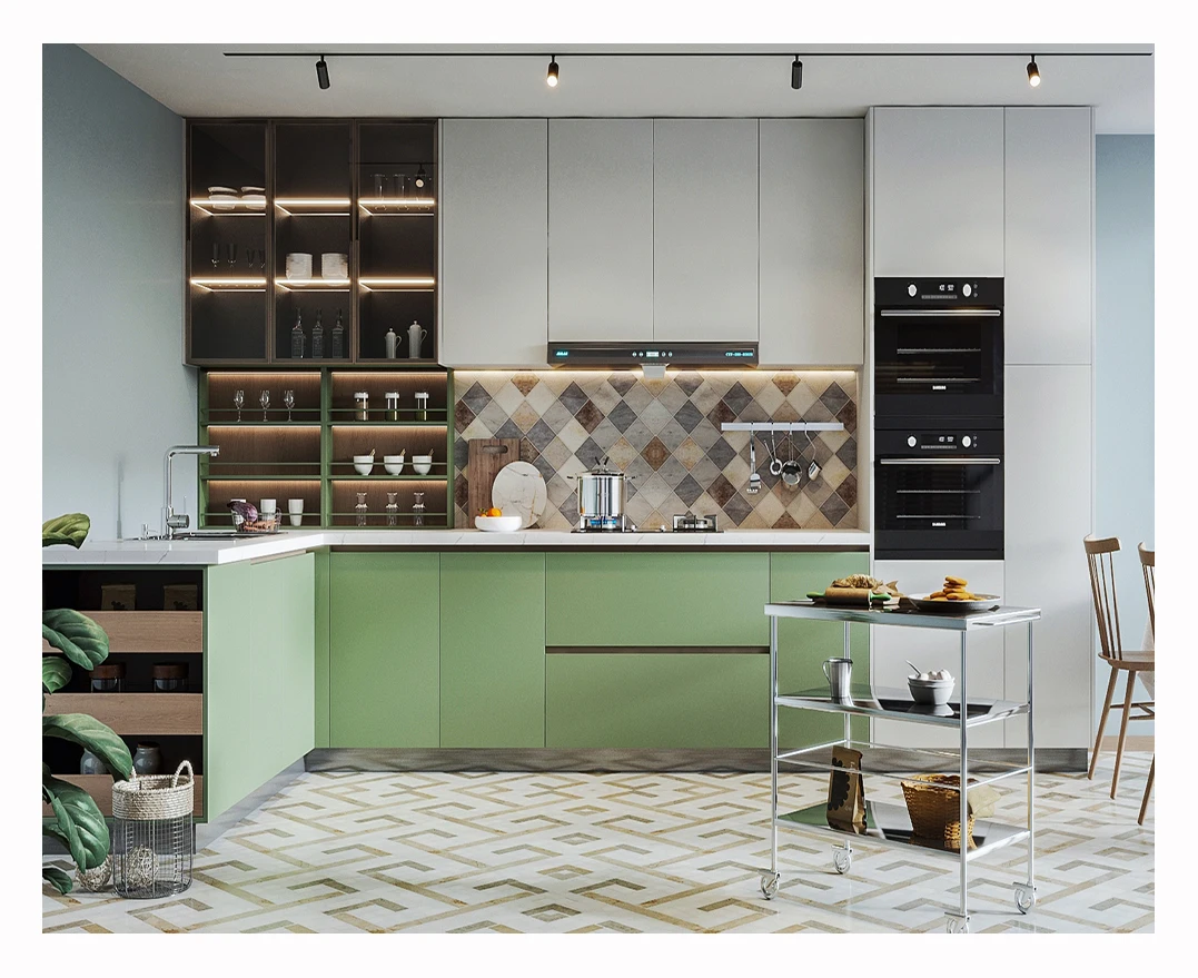 Alibaba.com: Modular Double Sided Kitchen Cabinet, Waterproof PVC Board ...