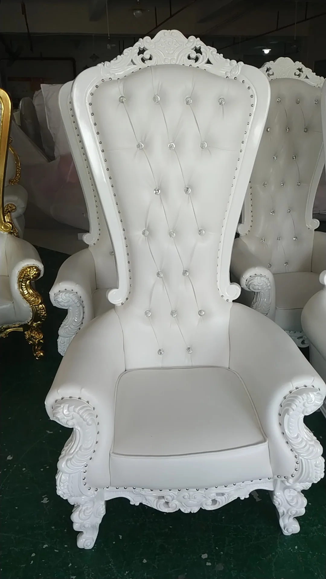 Royal Princess Luxury High Back Golden American Wedding Cheap King