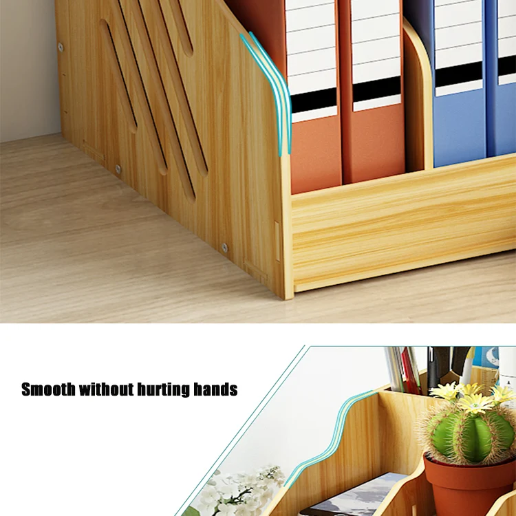 Étagère De Rangement Bureau En Bois DIY – 3 Niveaux, 30,5×15×17 Cm – Organisateur Livres, Magazines & Bureau