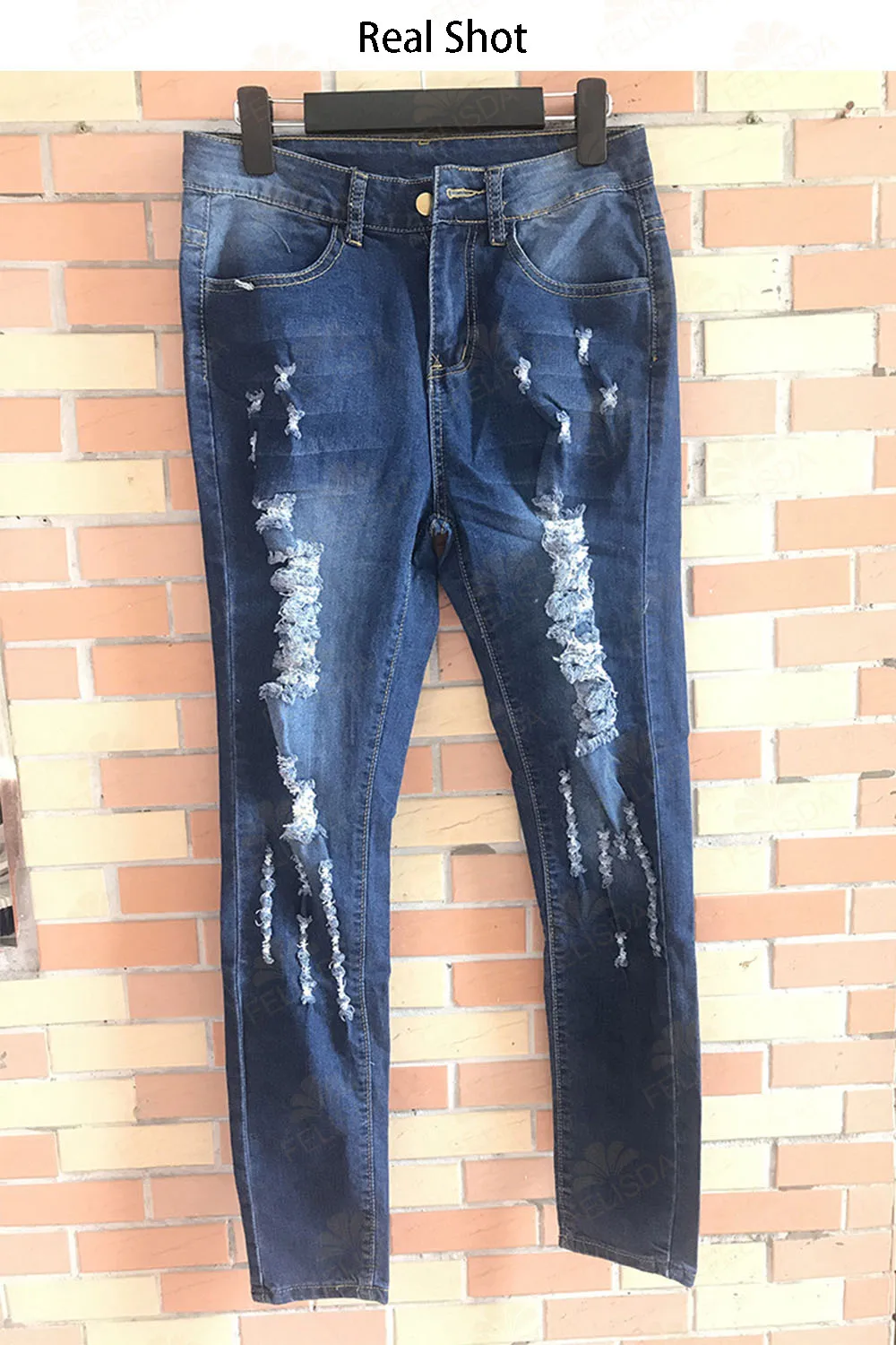 Brand Designer Women's Jeans Fashion Hip Hop Broken Holes Denim Jeans