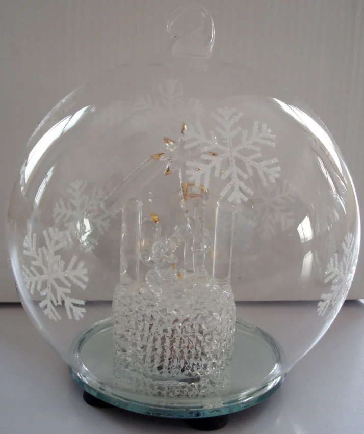 Christmas ornament baubles snow glass decorative hanging balls supplier