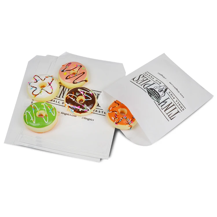 Paper Bags Manufacturing Grease Proof Parchment Glassine Wax Packaging Bag  for Sandwich Cookie Pastry Food Snack